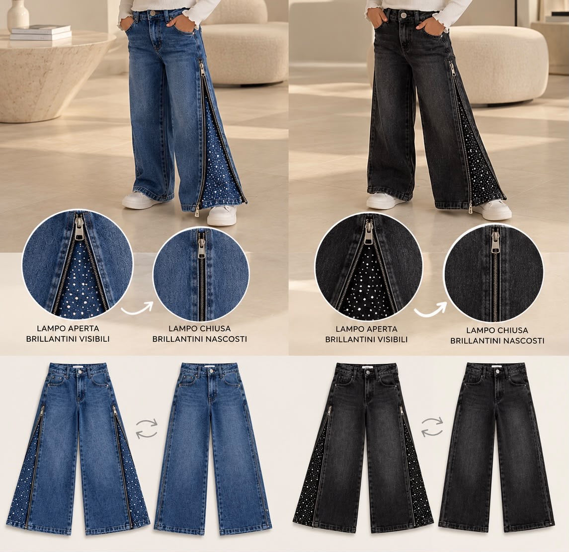 Jeans bimba ZIP&SHINE