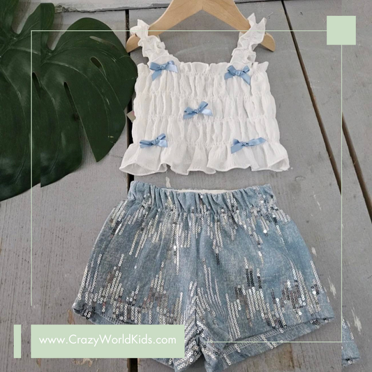 Completo shorts e top disponibile dalla 6 mesi alla 4 anni