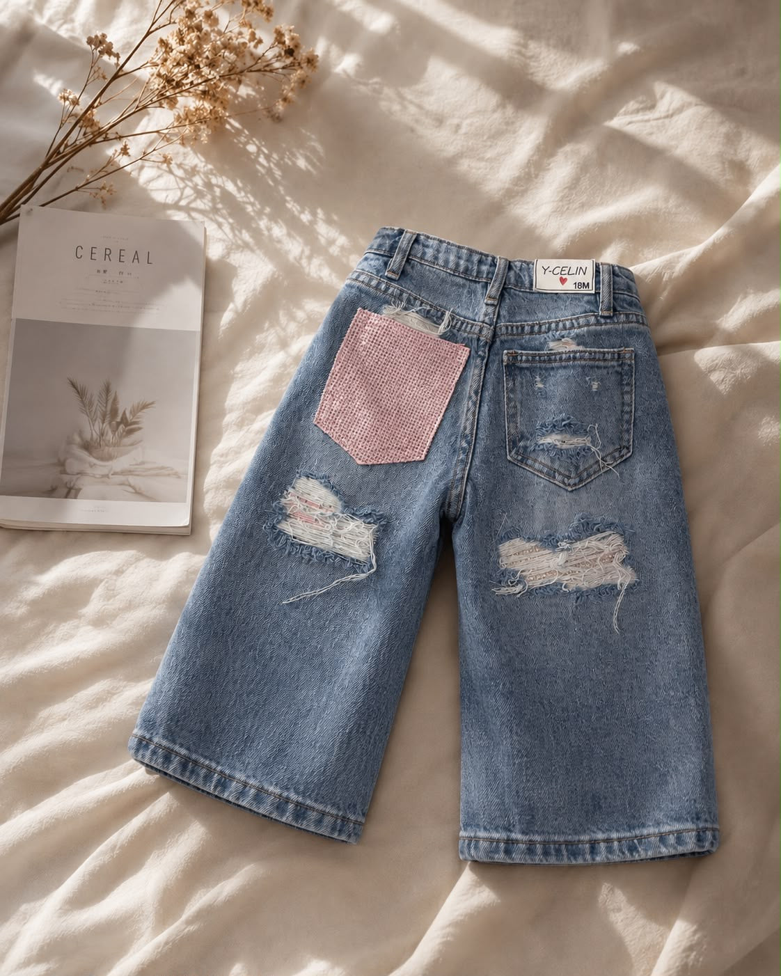 Jeans PINK BRILLOS POCKET neonata