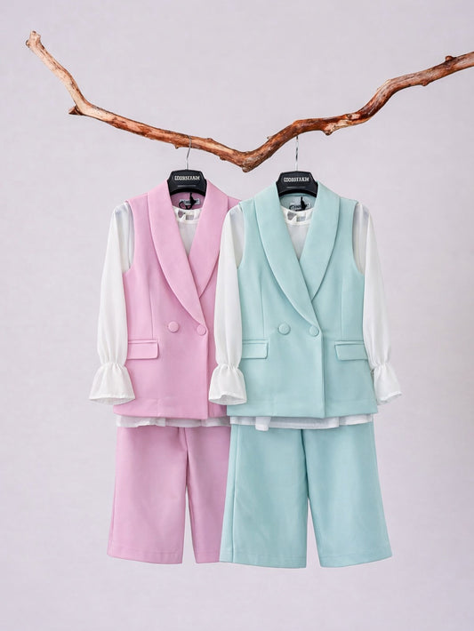Tailleur smanicato 3 pezzi bimba PETALS