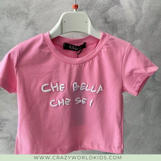 T-shirt “Che bella che sei” disponibile dalla 4 alla 12 anni