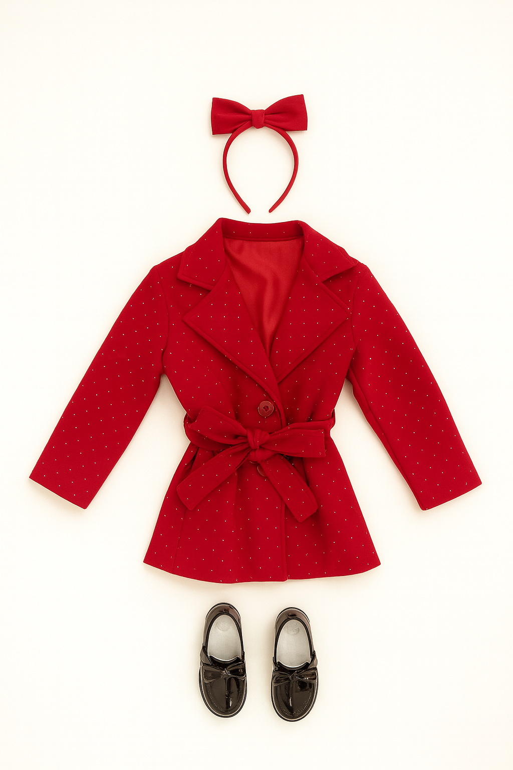Cappotto rosso con brillantini bimba LE PETIT ROUGE