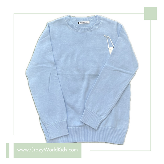 Maglioncino disponibile dalla 4 alla 14 anni in bianco ,celeste o blu scuro