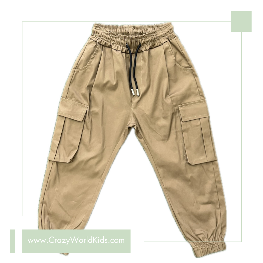 Cargo disponibili in color cammello e marrone dalla 6 alla 16 anni