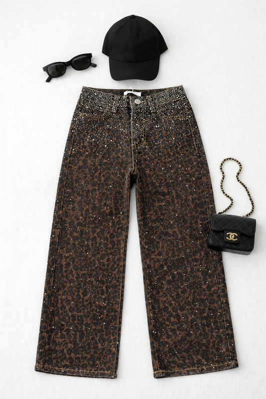 Jeans Leopard brillos