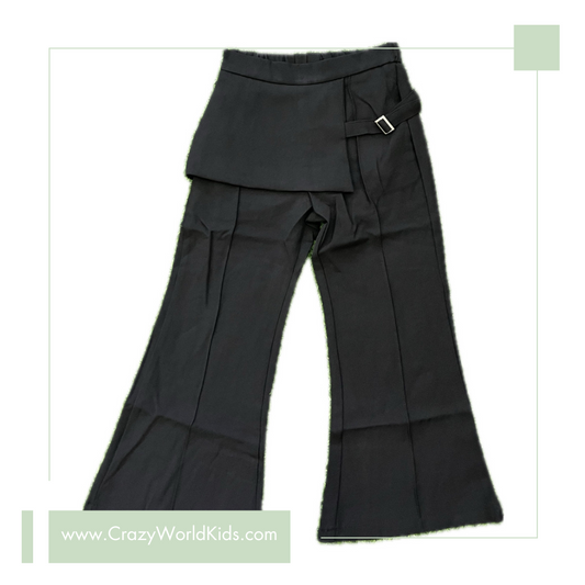 Pantalone nero a zampa disponibile dalla 4 alla 14 anni