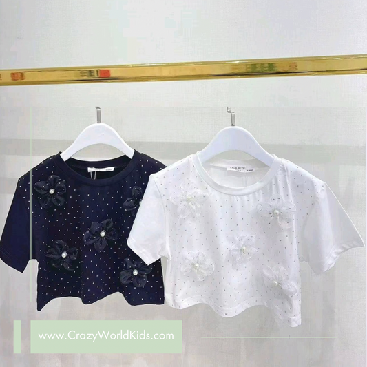 T-shirt disponibile in bianco dalla 4 alla 14 anni