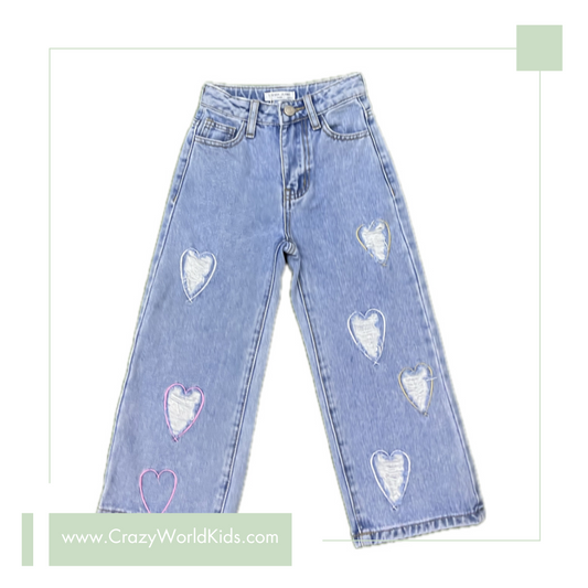 Jeans cuoricini disponibili dalla 4 alla 14 anni