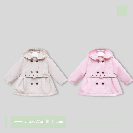 Trench disponibile in rosa e beige dalla 12 alla 36 mesi
