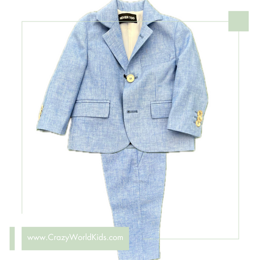 Pantalone color cielo disponibile dalla 9 alla 30 mesi