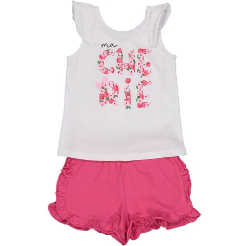 Completo disponibile in fucsia e arancio dalla 12 alla 36 mesi