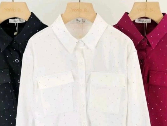 Camicia Diamonds disponibile in bianco dalla 4 alla 14 anni