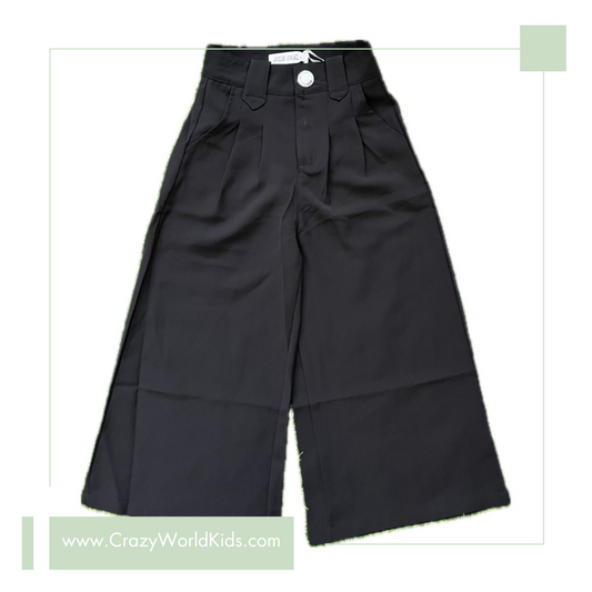 Pantalone nero a palazzo disponibile dalla 4 alla 14 anni