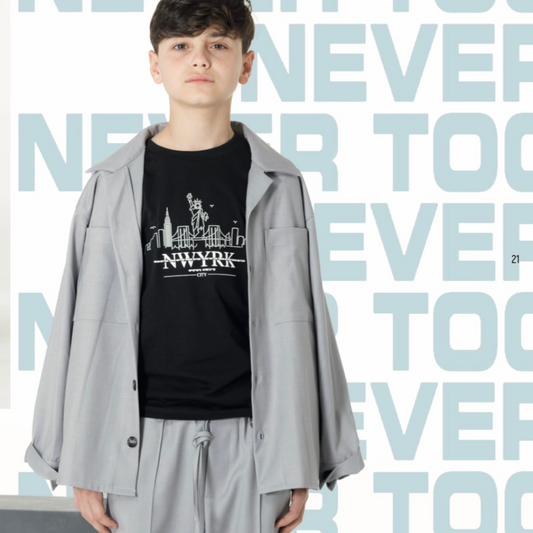 Camicia grigia NeverToo disponibile da 8 a 18 anni
