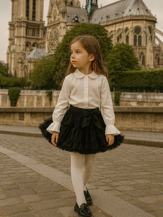 Gonna Fairy verde salvia e nera