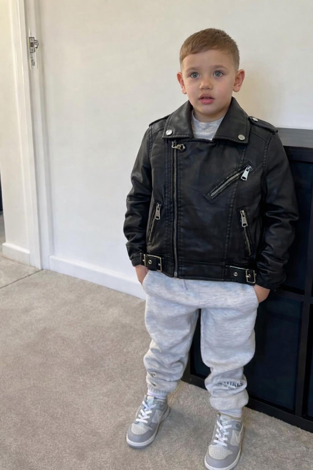 Chiodo in ecopelle bimbo