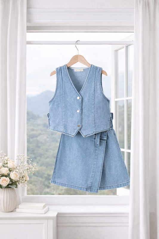 Completo bimba LIGHT BLUE BLOOM