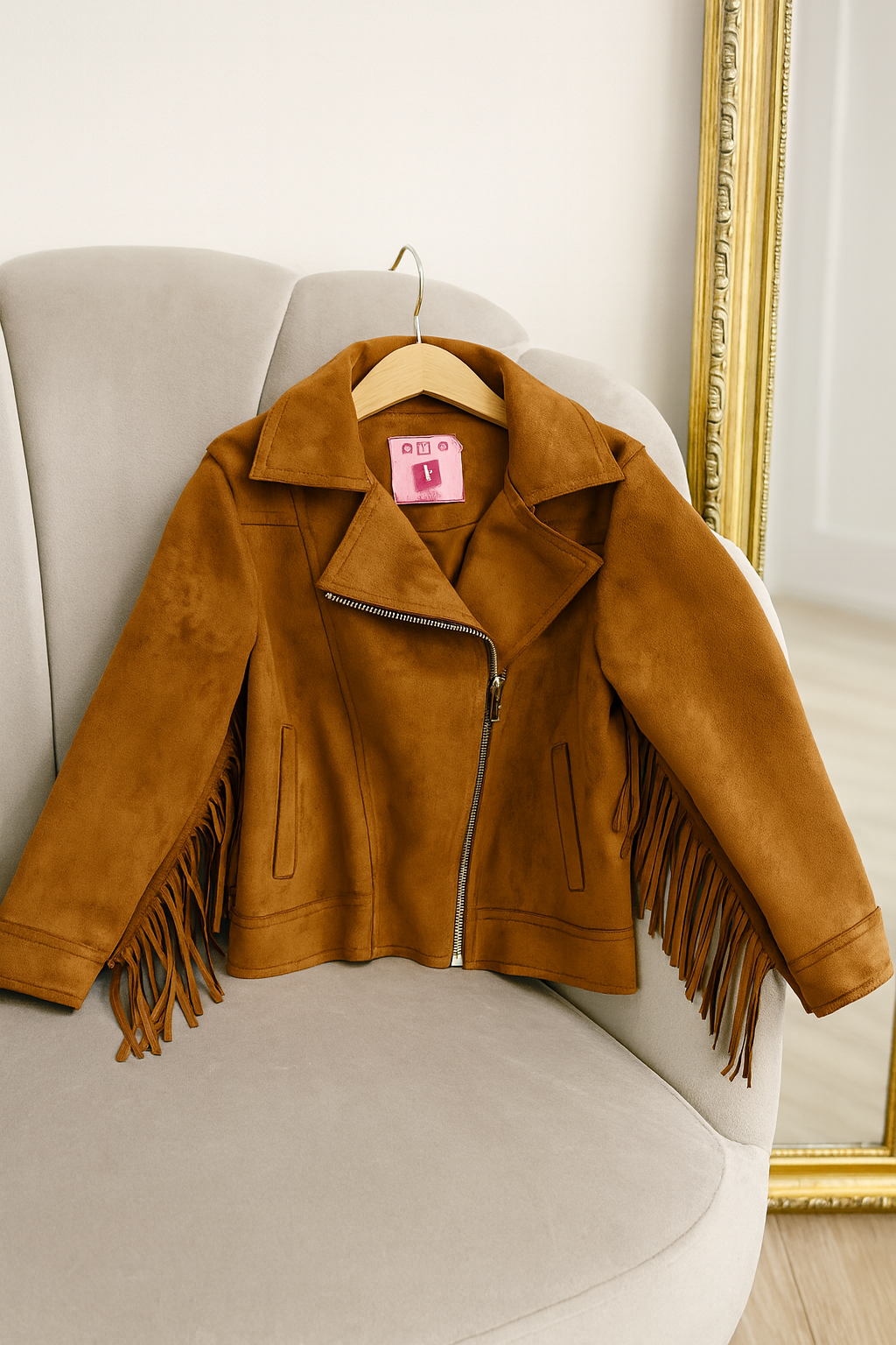 Giubbino scamosciato con frange Desert Dream