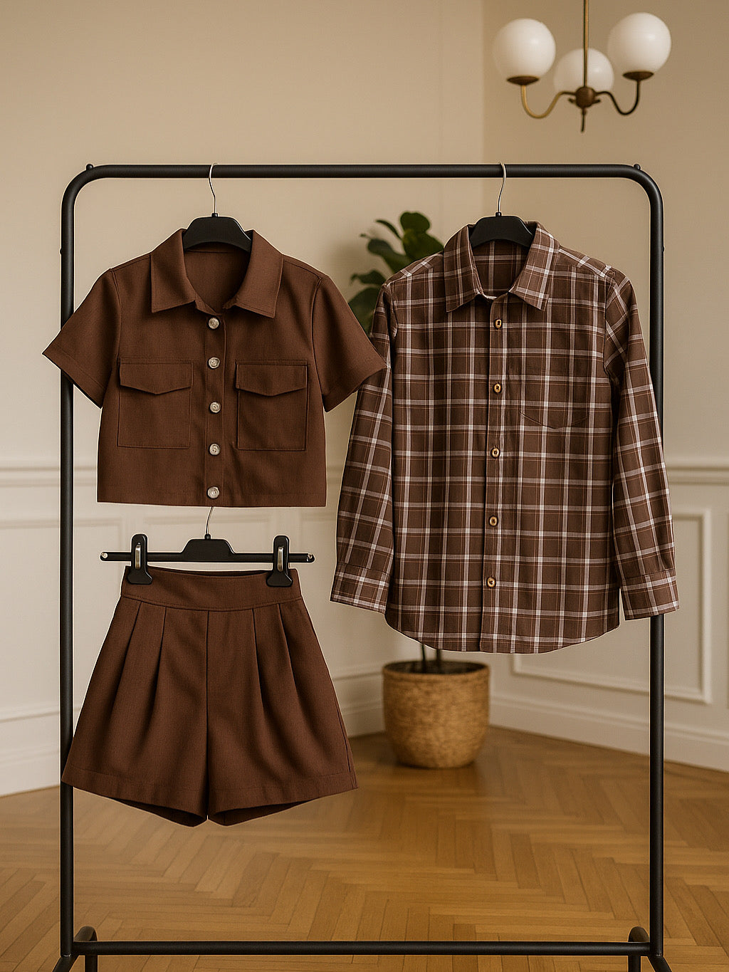 Camicia Quadrex disponibile marrone e vignaccio