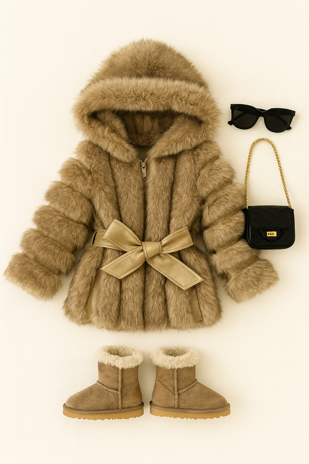 Pelliccia Lune D’Hiver disponibile in beige chiaro e beige scuro