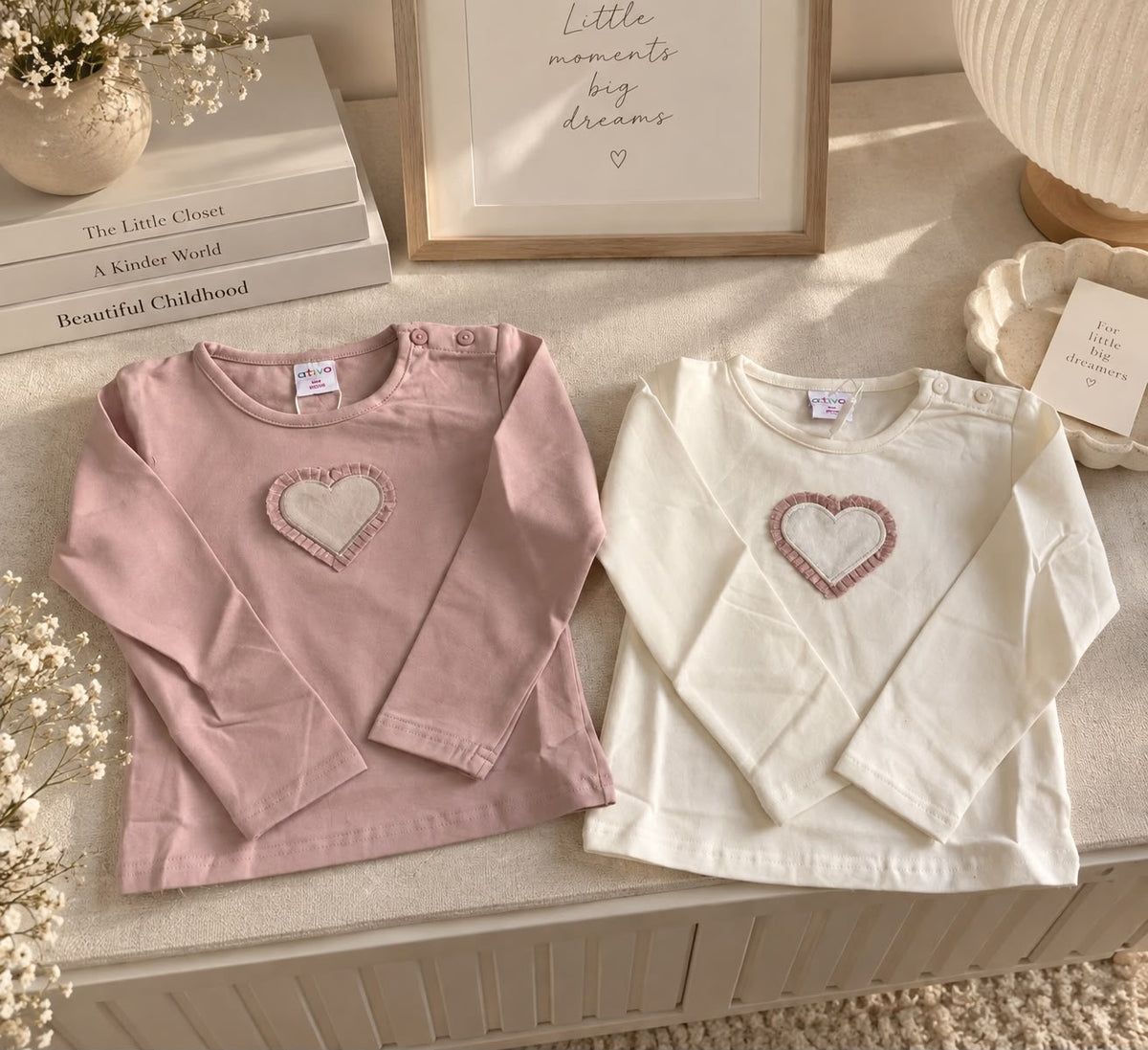 T-shirt VELVET HEART neonata