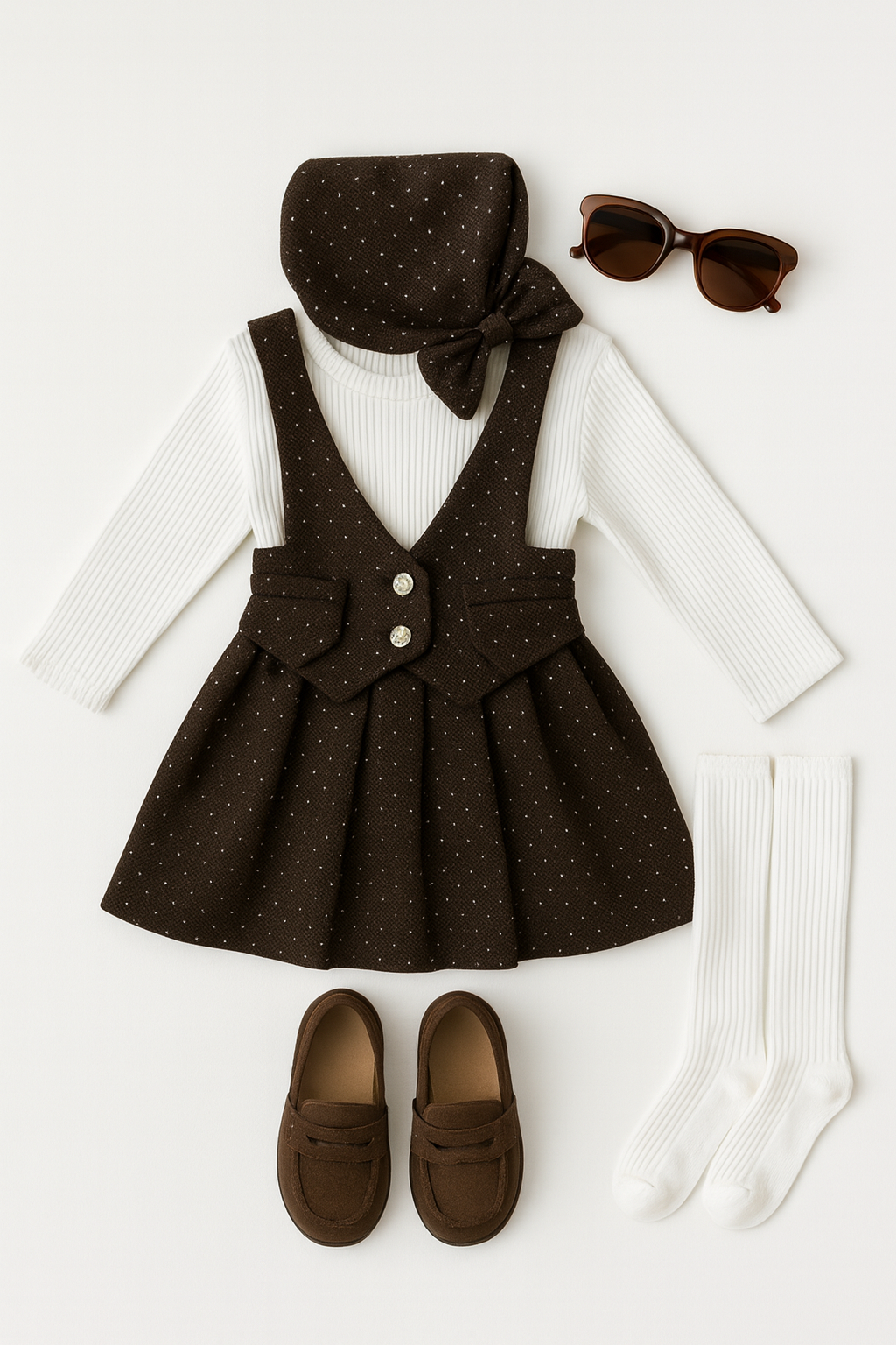 Completo con il basco neonata GLITTER KISS