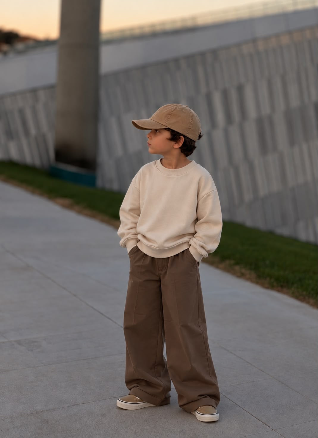 Pantalone palazzo bimbo nero ,marrone scuro e marrone chiaro
