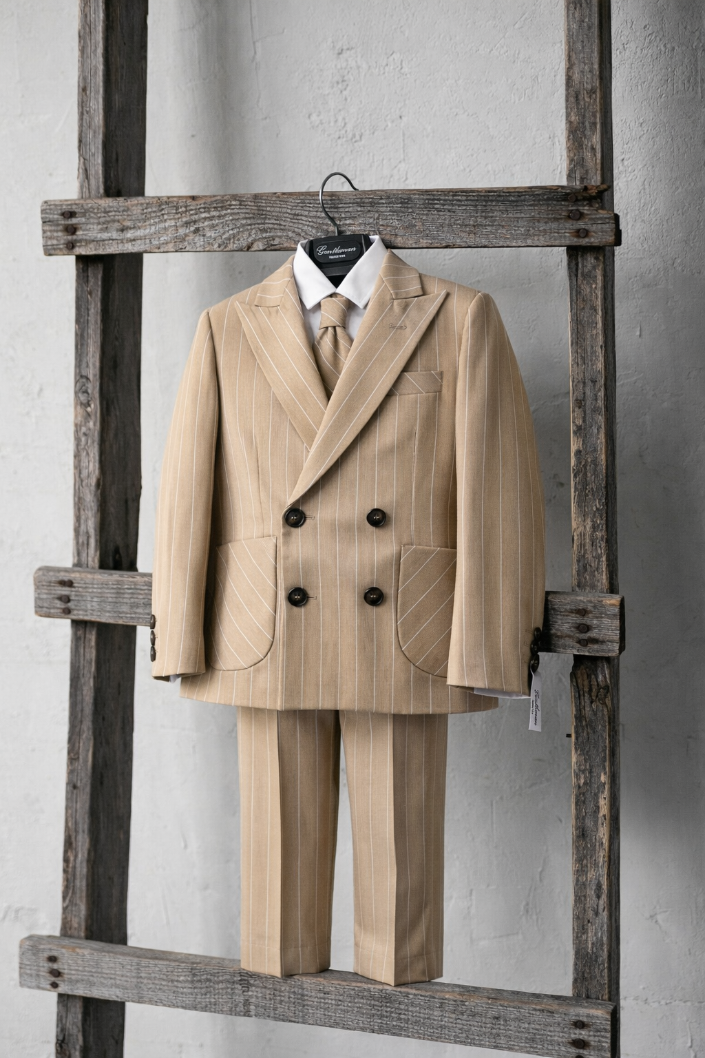 Completo cerimonia bimbo gessato SAND