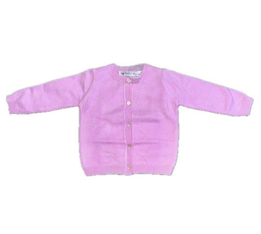 Cardigan disponibile in rosa e bianco dalla 12 alla 36 mesi