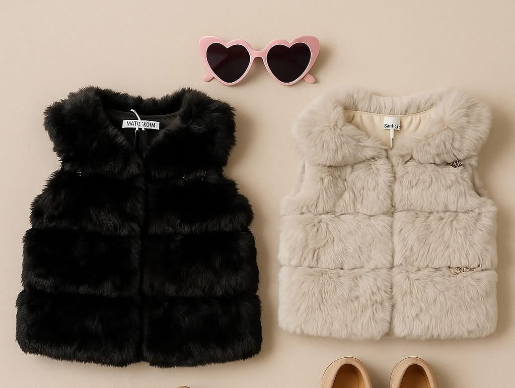 Gilet in ecopelliccia FURINA disponibile beige e nero