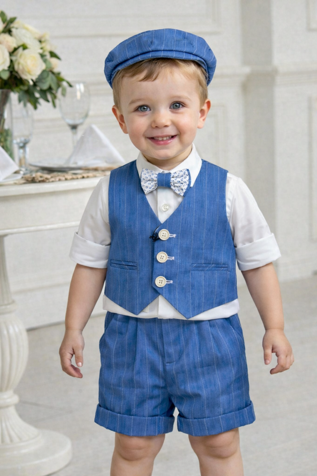 Completo cerimonia blu neonato