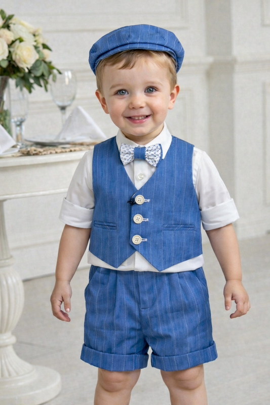 Completo cerimonia blu neonato