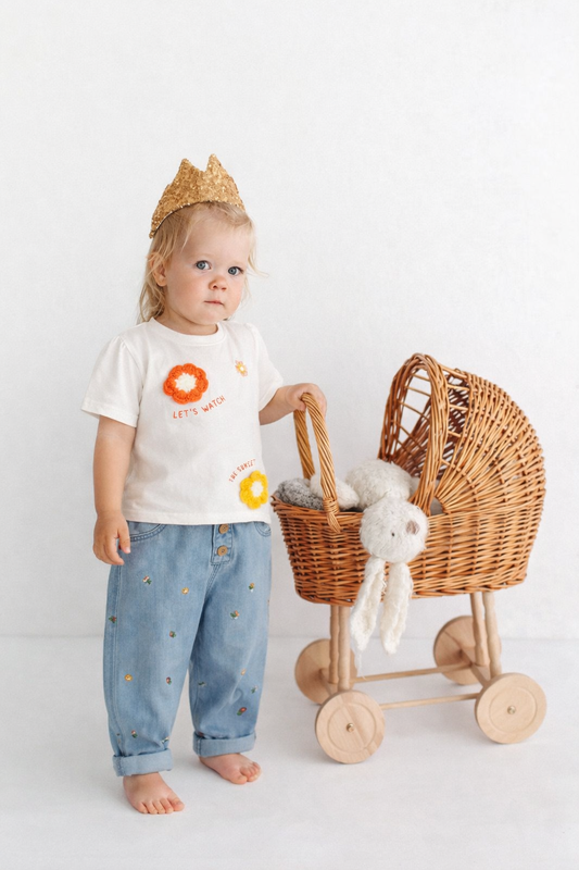 Jeans neonata SKY FLOWER PANTS