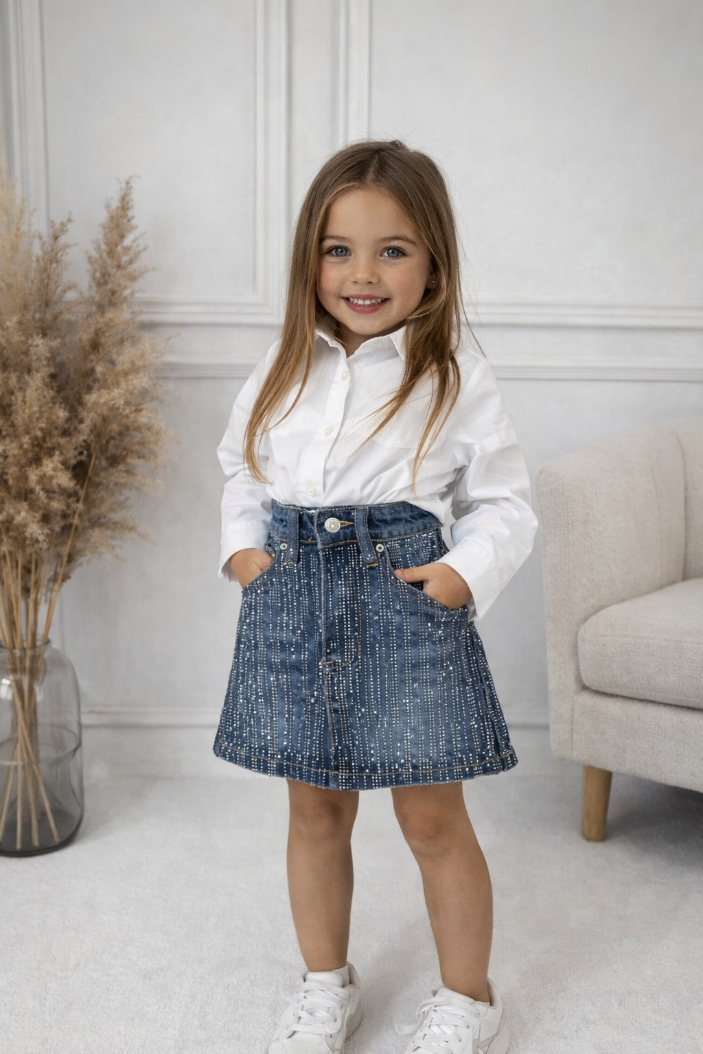Gonna di jeans brillos