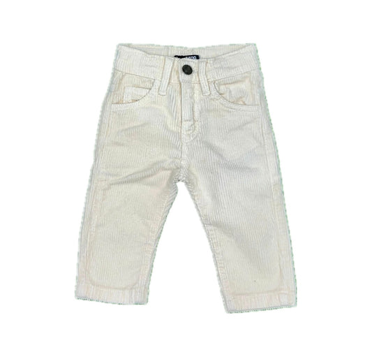 Pantalone di velluto disponibile in crema  o nero dalla 9 alla 36 mesi