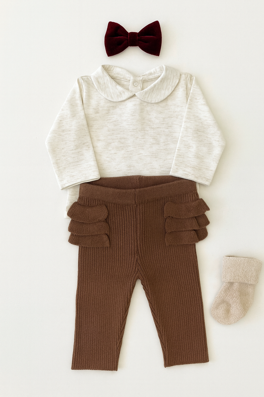 Leggings con balze neonata NUAGE