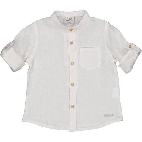 Camicia disponibile dalla 12 alla 36 mesi in bianco o azzurro