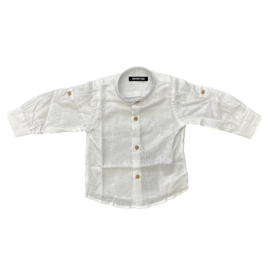 Camicia Lino Bianca Never Too 3/7 anni