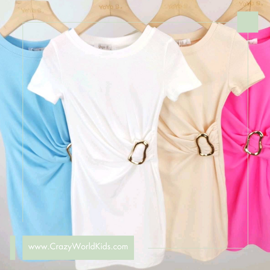 Vestito disponibile beige o fucsia  dalla 4 alla 14 anni